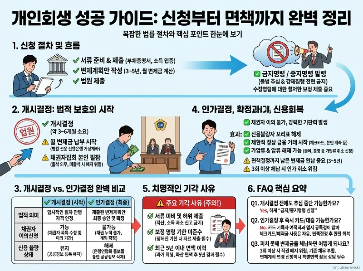 개인회생 개시결정 신청 절차 인가결정 핵심 정리