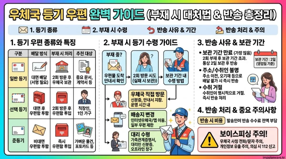 우체국 등기란? 수령 방법, 반송 사유 처리 방법 총정리