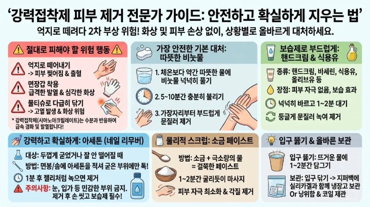 순간접착제 손에 묻은 본드 제거 자국 지우는법