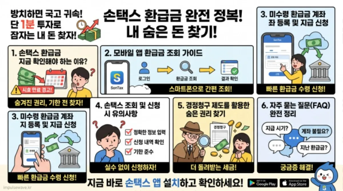 숨은 내 돈 찾는 손택스 환급금 조회 방법 및 유의사항