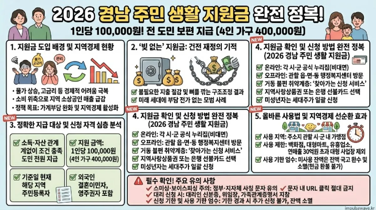 2026 경남도민 생활지원금 민생지원금 신청방법 지역 확인하기