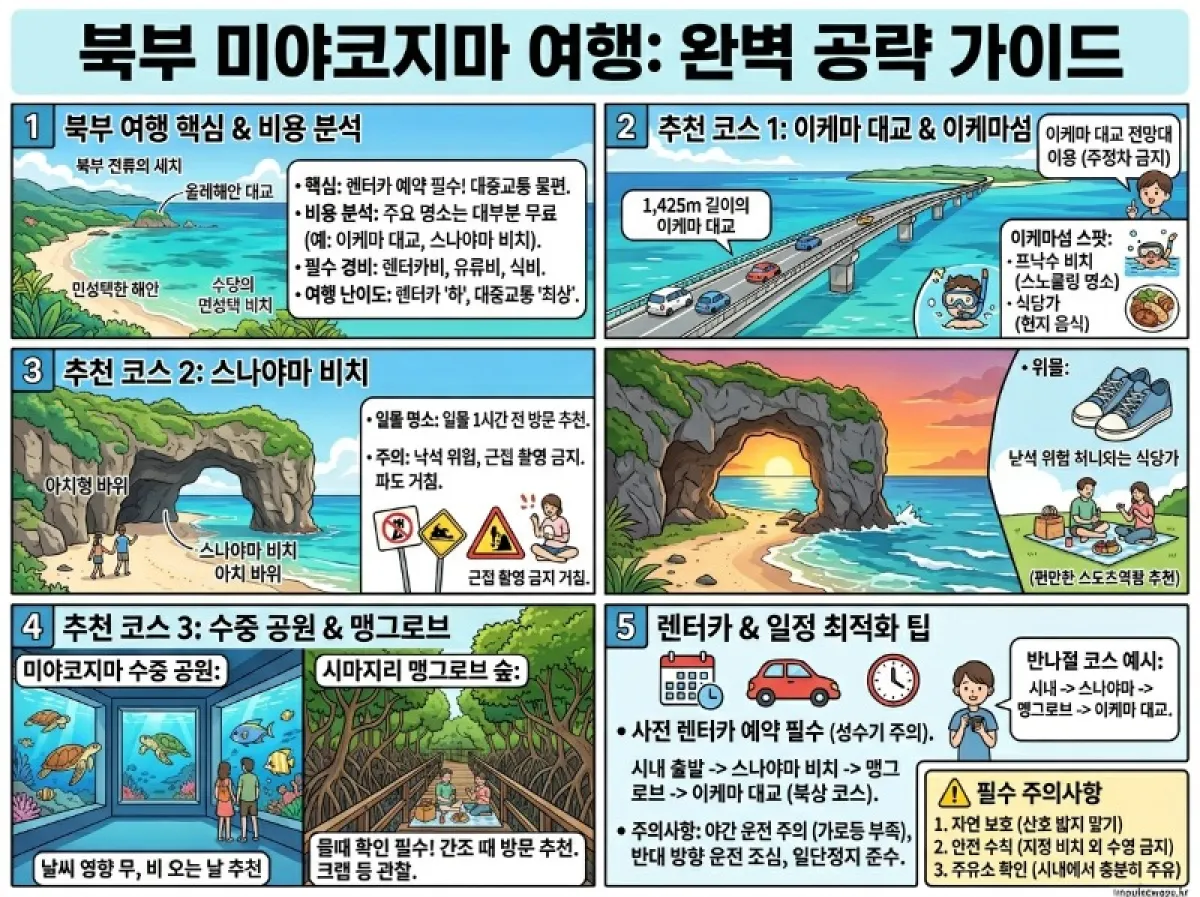 미야코지마 여행, 북부 여행지 렌터카 코스 추천