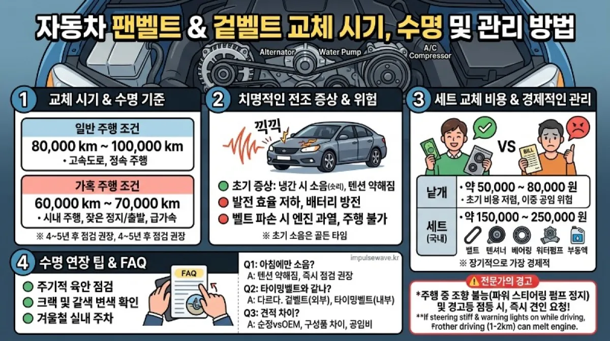 자동차 팬벨트 겉밸트 교환 시기 수명 주기 관리 방법 총정리
