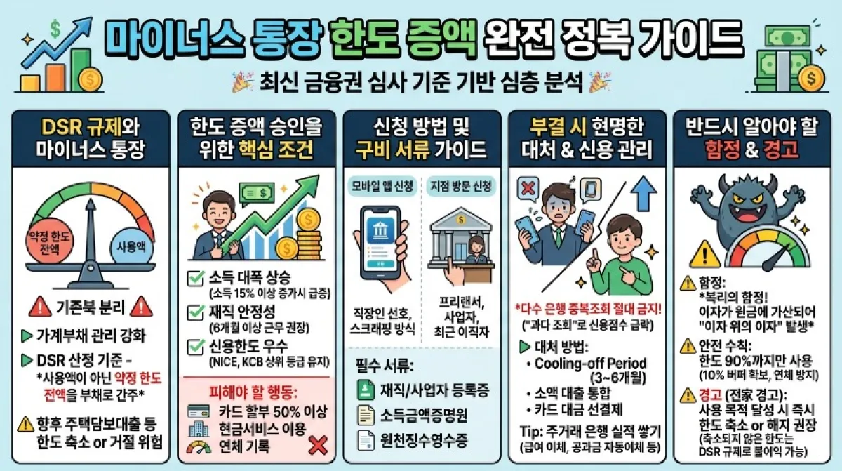 마이너스통장 한도 증액 방법 조건 확인 BEST 5 핵심 정리