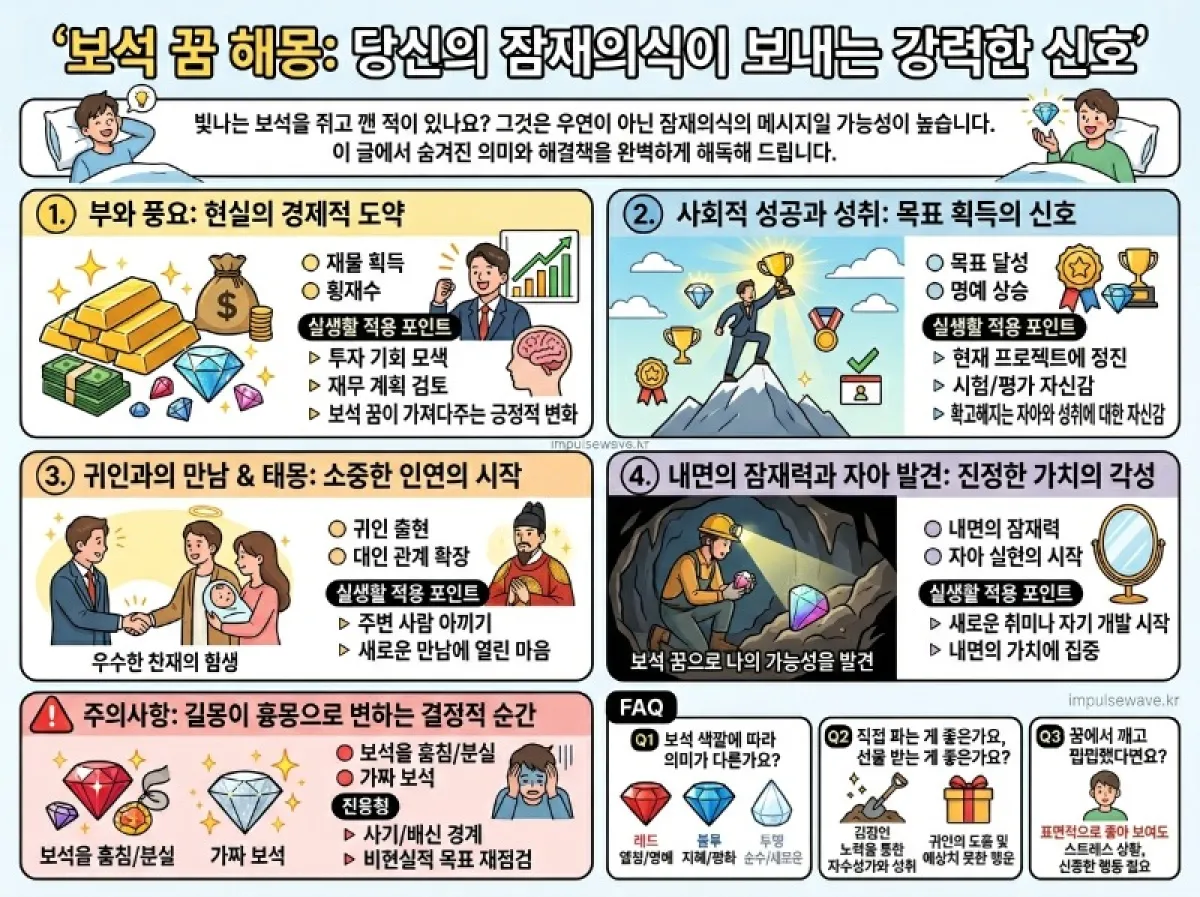 금은보화 꿈 해몽 4가지 재물부터 내면까지 완벽 정리
