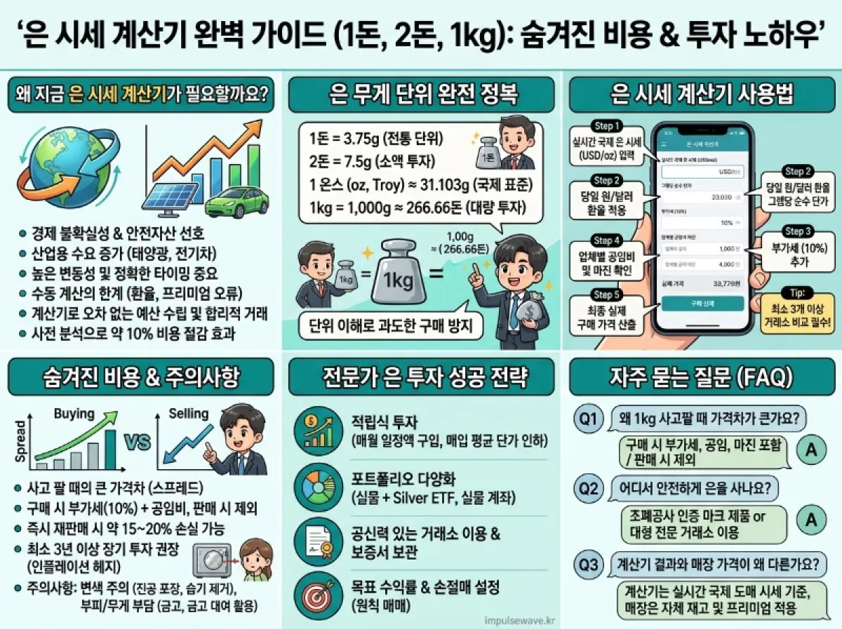 은시세 한돈 1kg 두돈 계산기 무게 비용