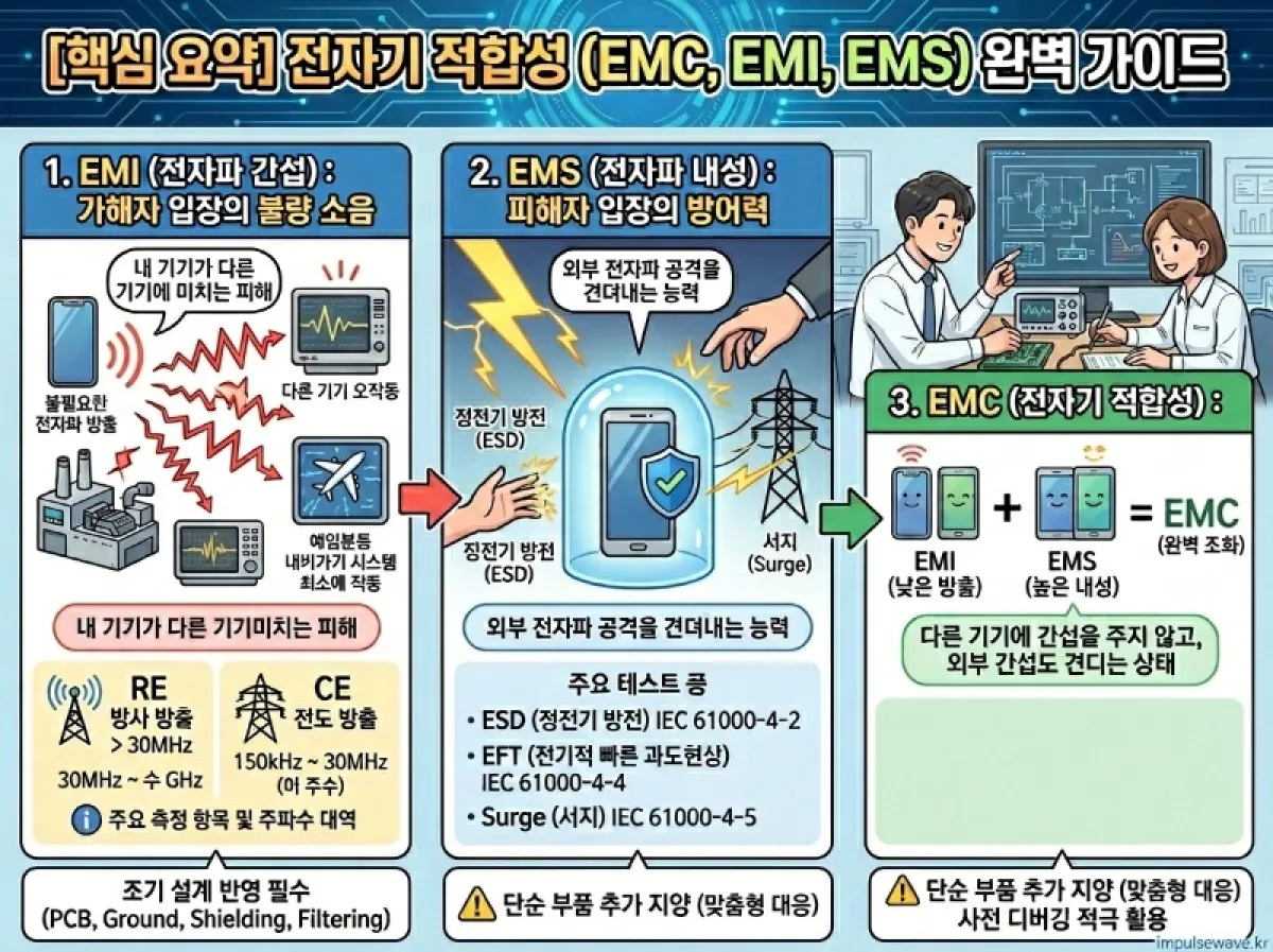emc emi ems 핵심 정리 전자파 장해 내성 적합성