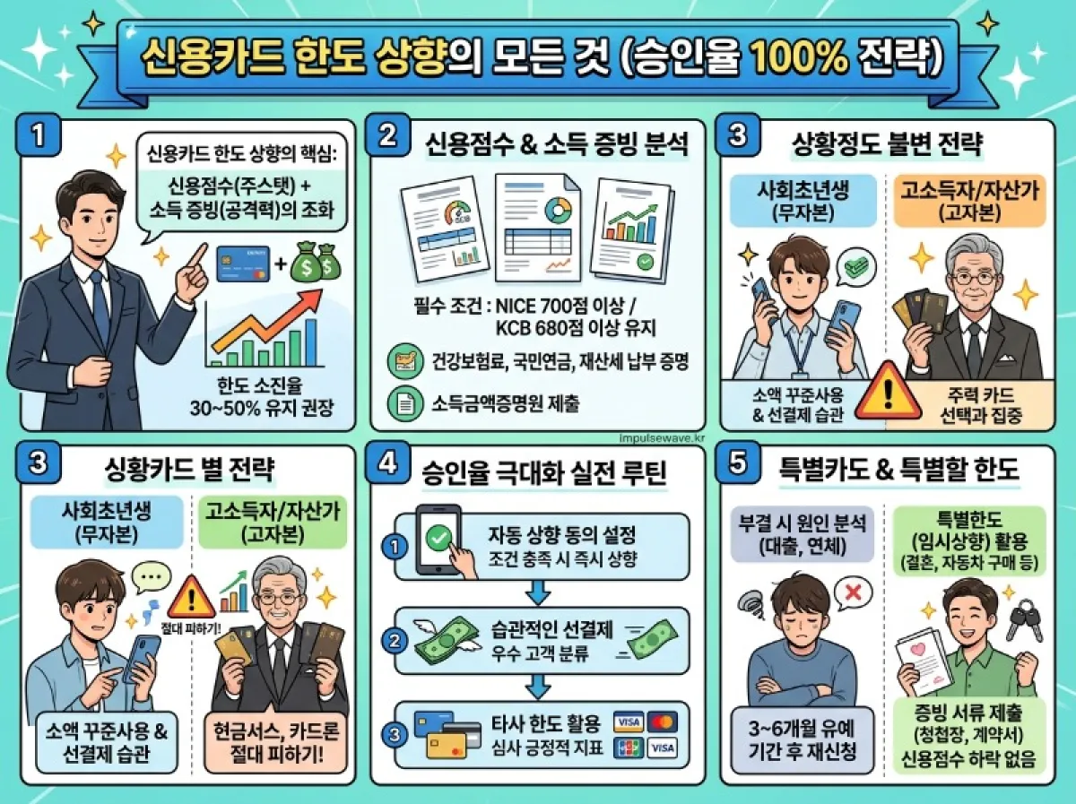 2026 신용카드 한도 상향 기준 조건 방법 증액 사유