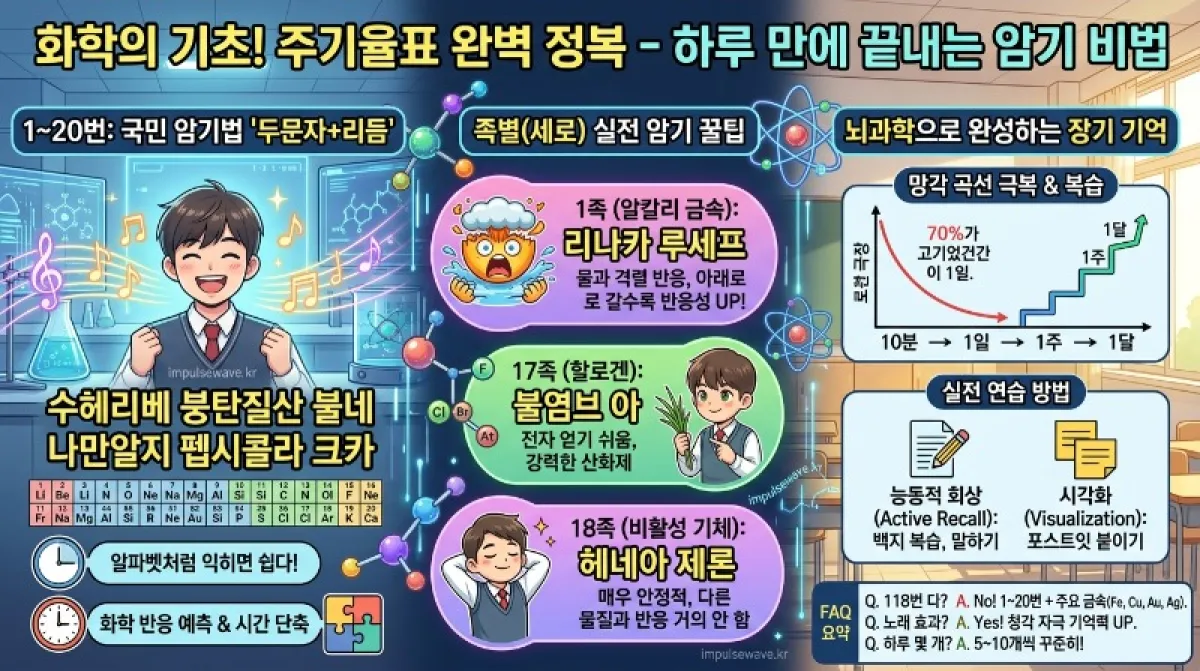 화학 원소주기율표 118개 완벽 암기 가이드