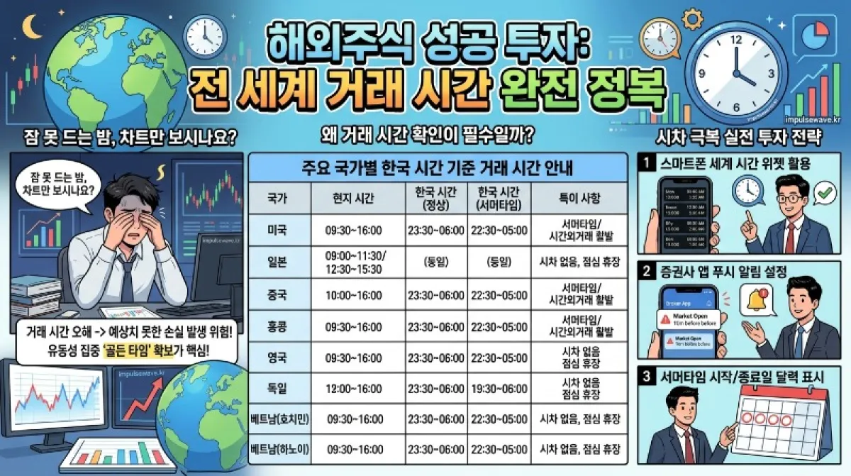 외국주식 거래시간 해외증시 투자 현지시간확인 완벽정리