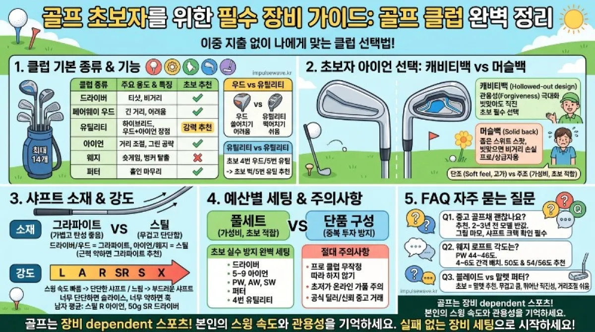2026년 골프 클럽 종류 및 특성 입문자 필독 정보