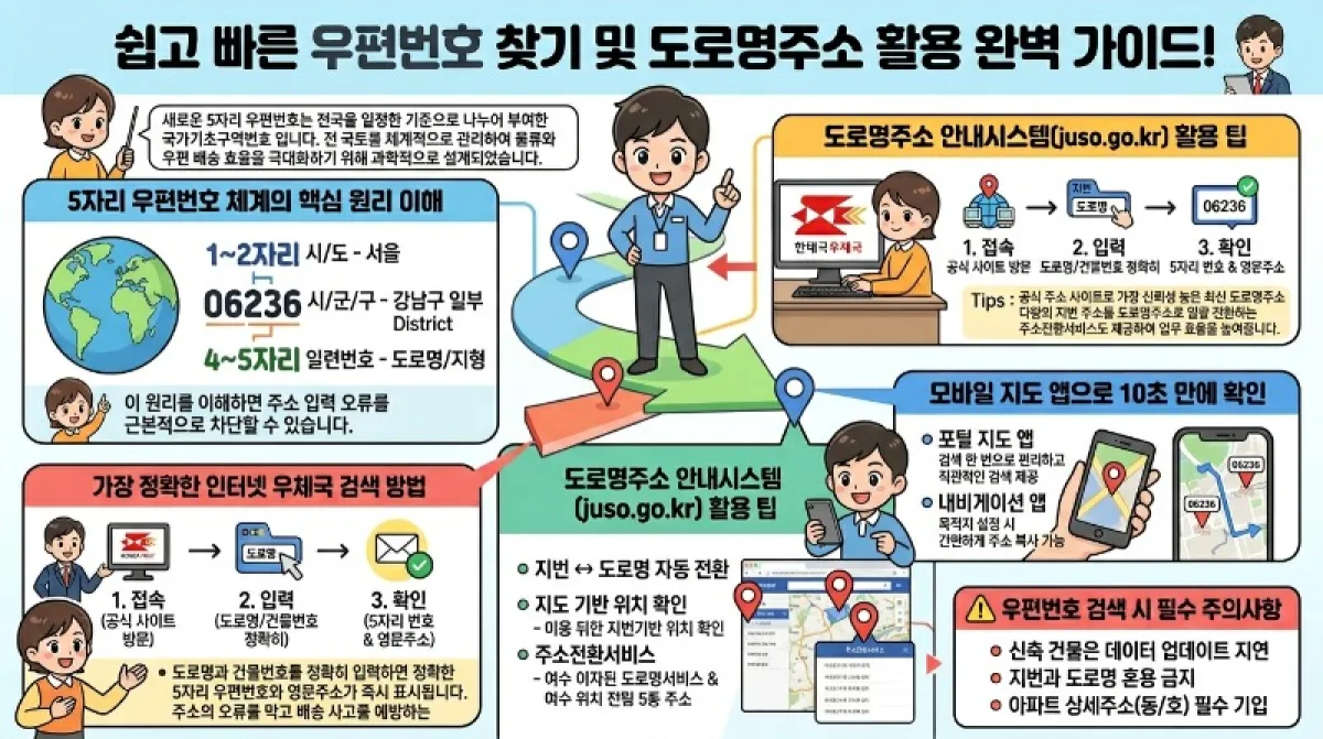 인터넷 우체국 우편번호 검색 방법 도로명 주소 확인