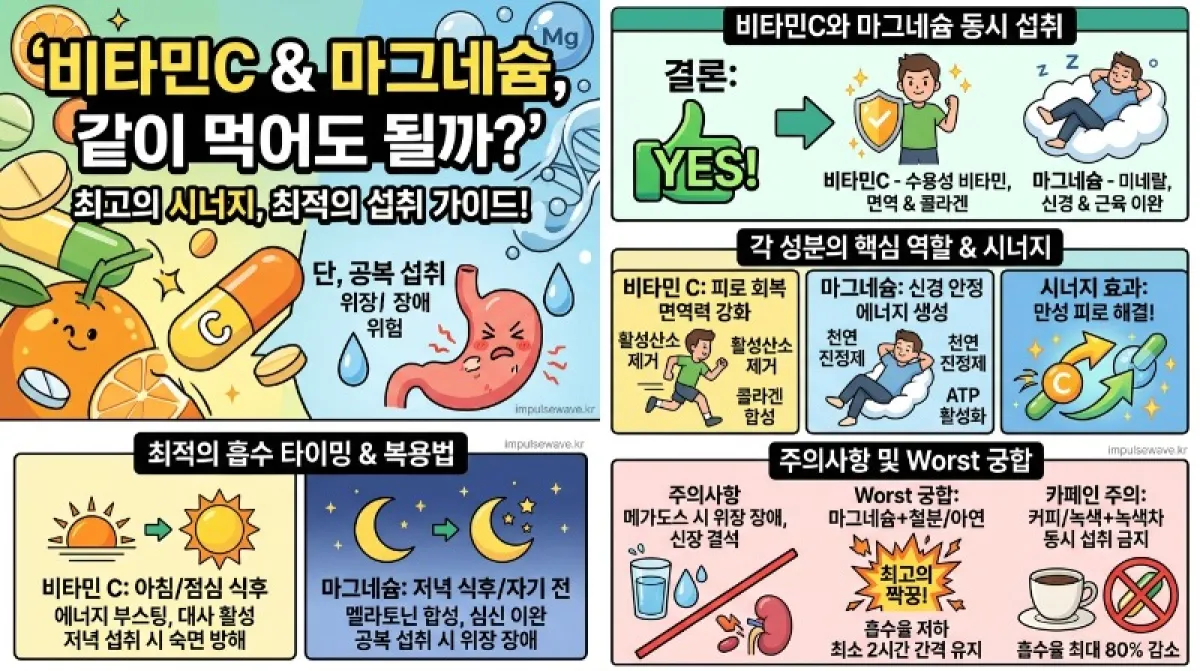 비타민 C와 마그네슘 같이 복용 가능 여부 효과