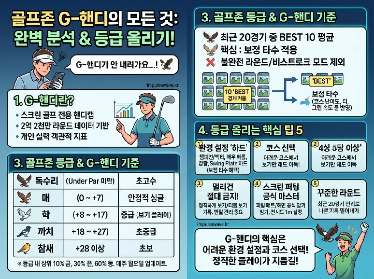 스크린골프 골프존 g핸디뜻 레벨 측정 방법 올리는 노하우