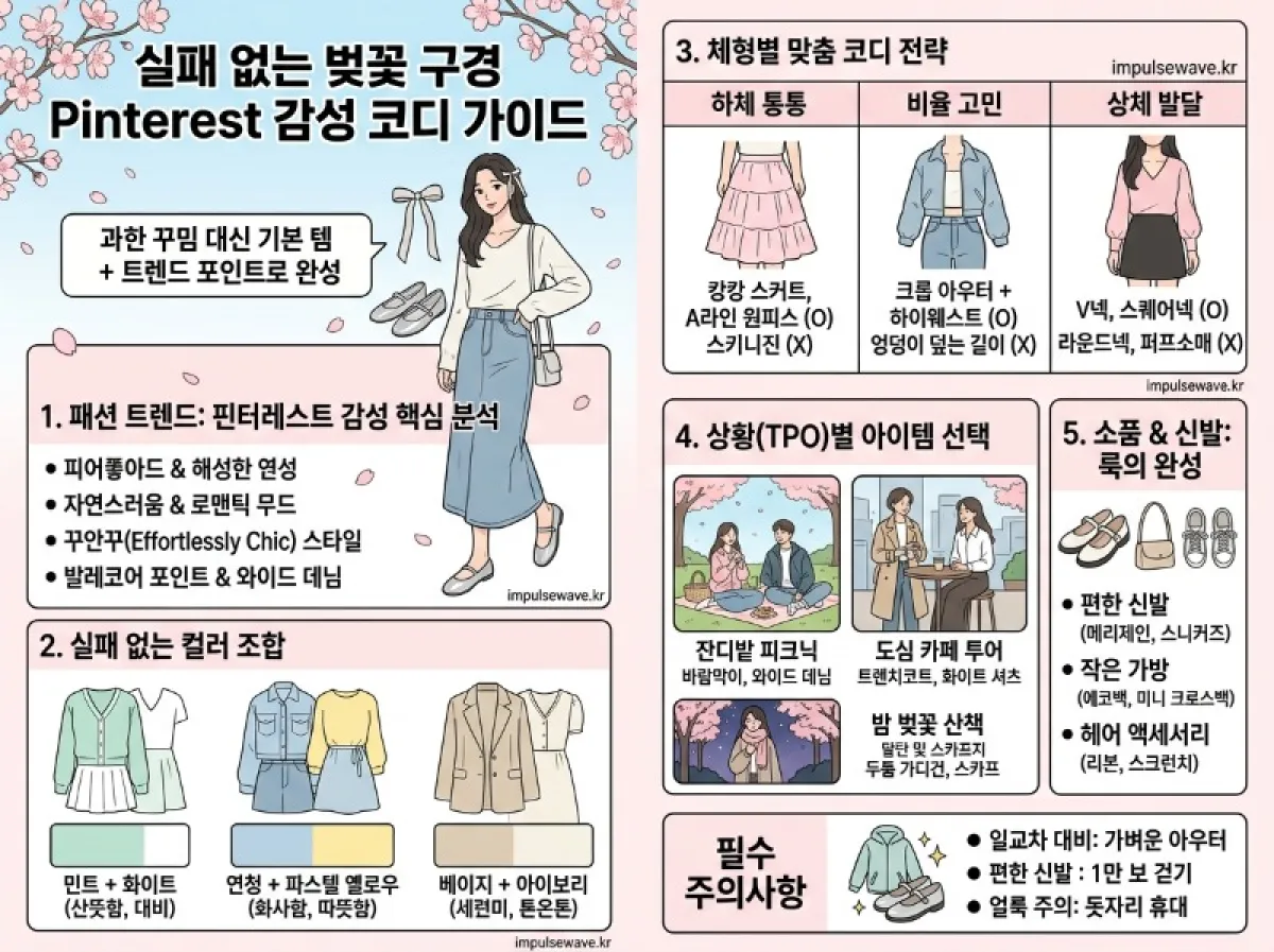 벚꽃놀이 필수 핀터레스트 코디 뜻 검색