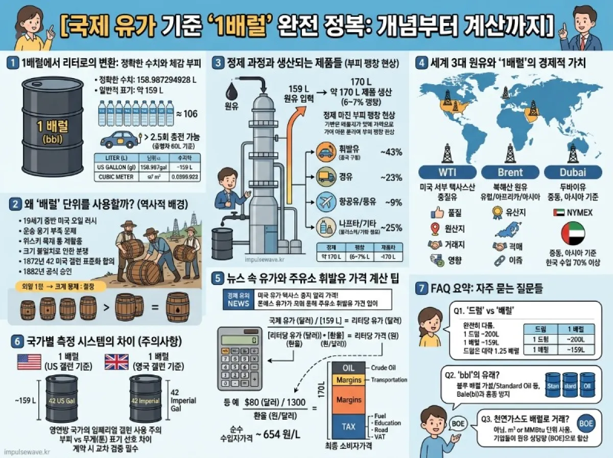 1배럴 리터 환산 정확한 방법과 정보