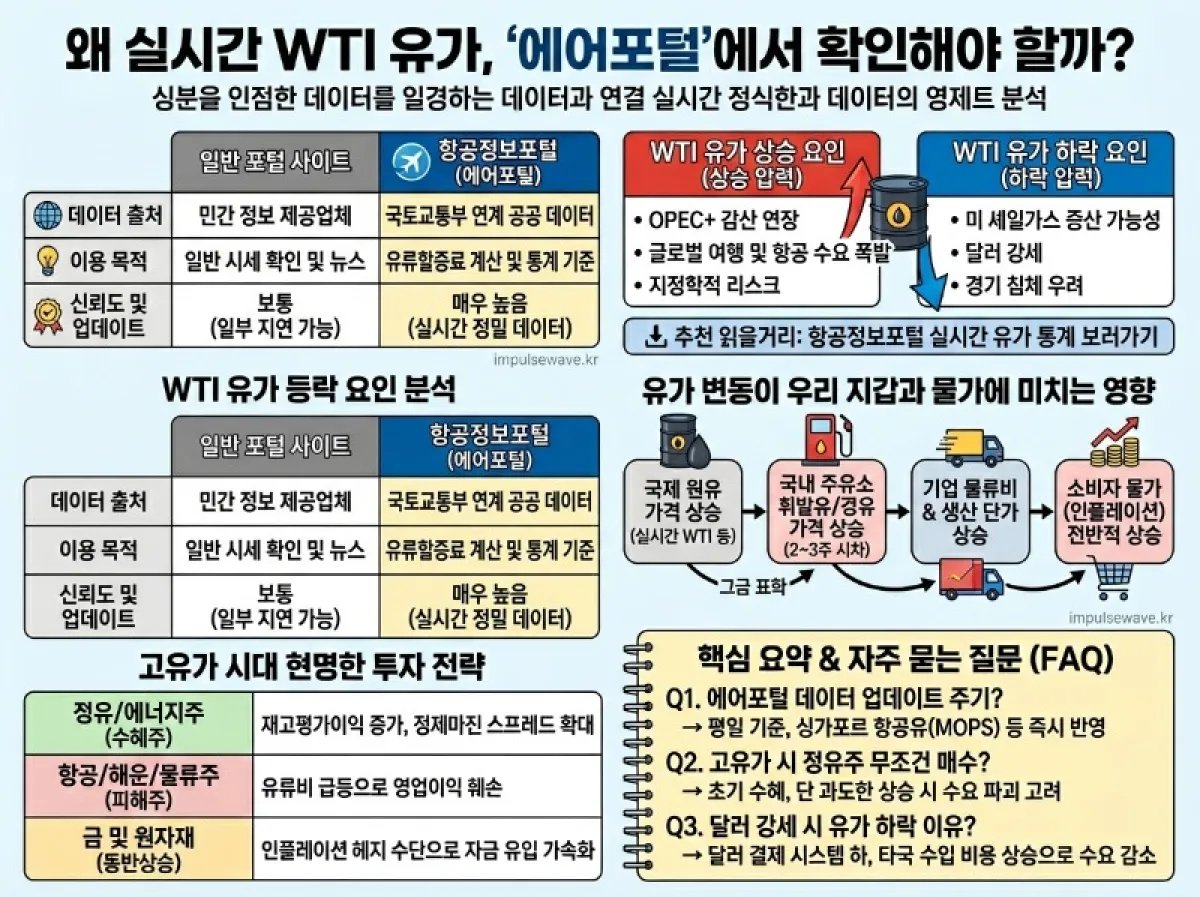 [실시간] WTI 유가 급변동 에어포털 데이터로 본 기름값 전망
