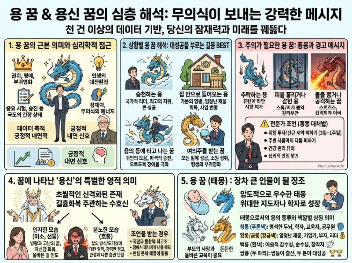 용, 용꿈해몽, 용dream, 꿈속 용신에 관련 다양한 풀이