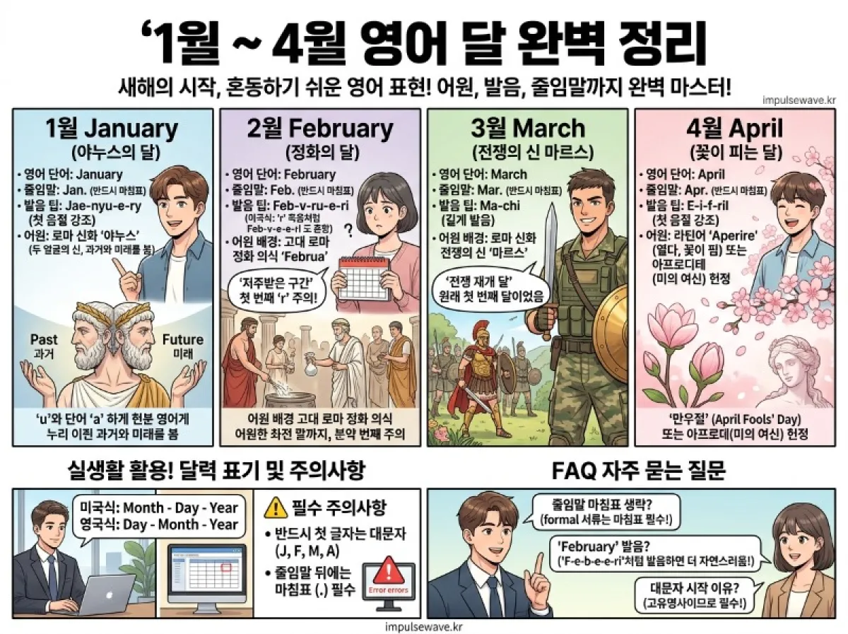 1월 2월 3월 4월 영어로 쉽게 외우는 법