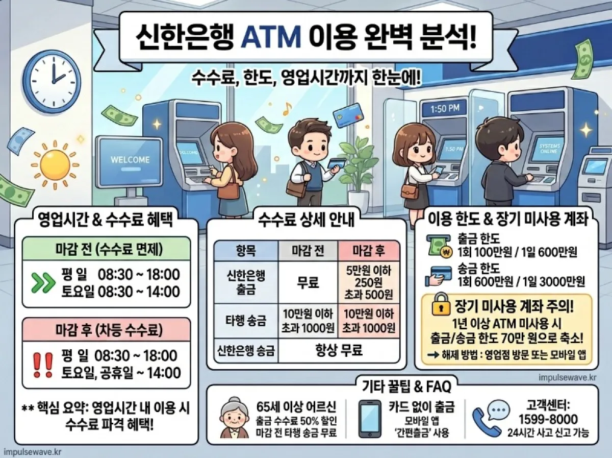 신한은행 atm 이용시간 이체한도 출금한도 입금한도 고객센터
