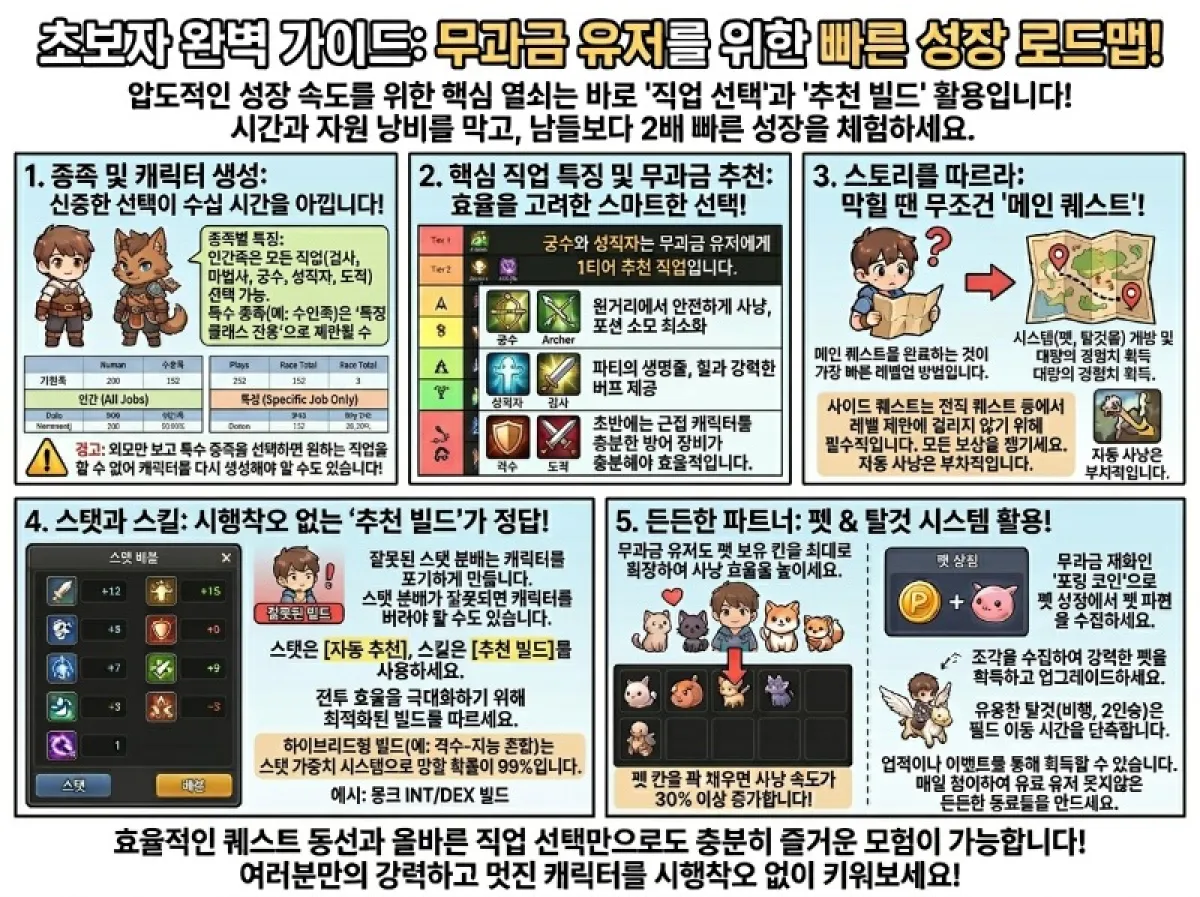 라그나로크 오리진 클래식 무과금 추천 직업성능 위주 티어 정리