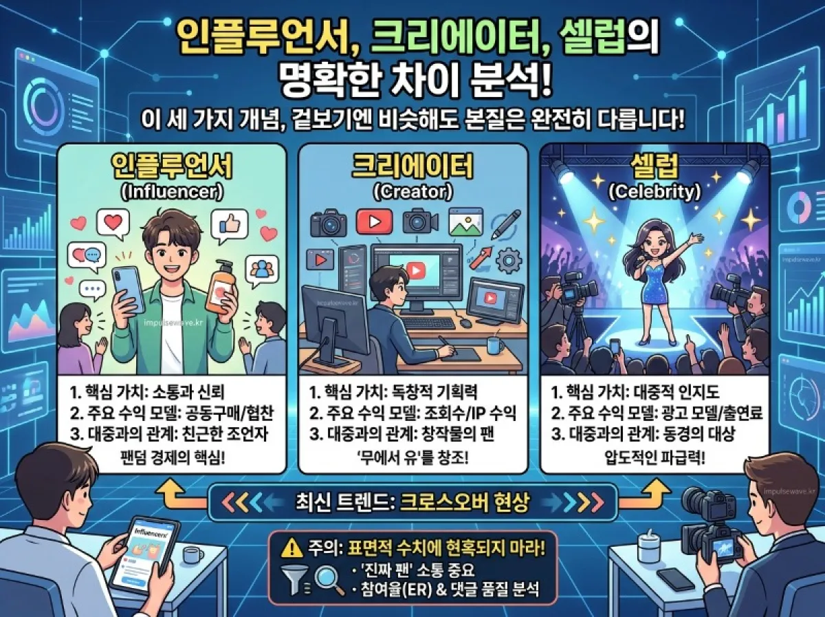 인플루언서 뜻, 크리에이터 뜻, 셀럽 개념