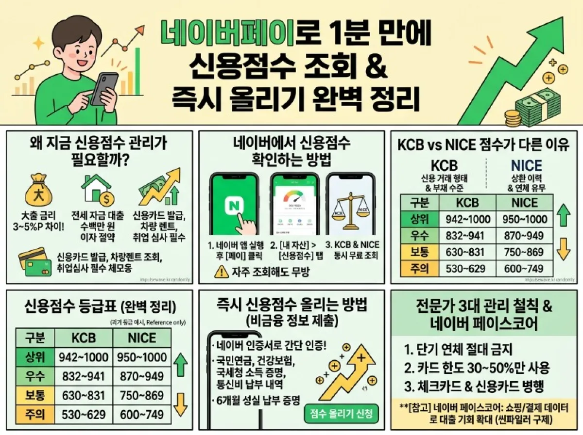 네이버 신용점수 조회 및 점수 올리는법 완벽 가이드 최신