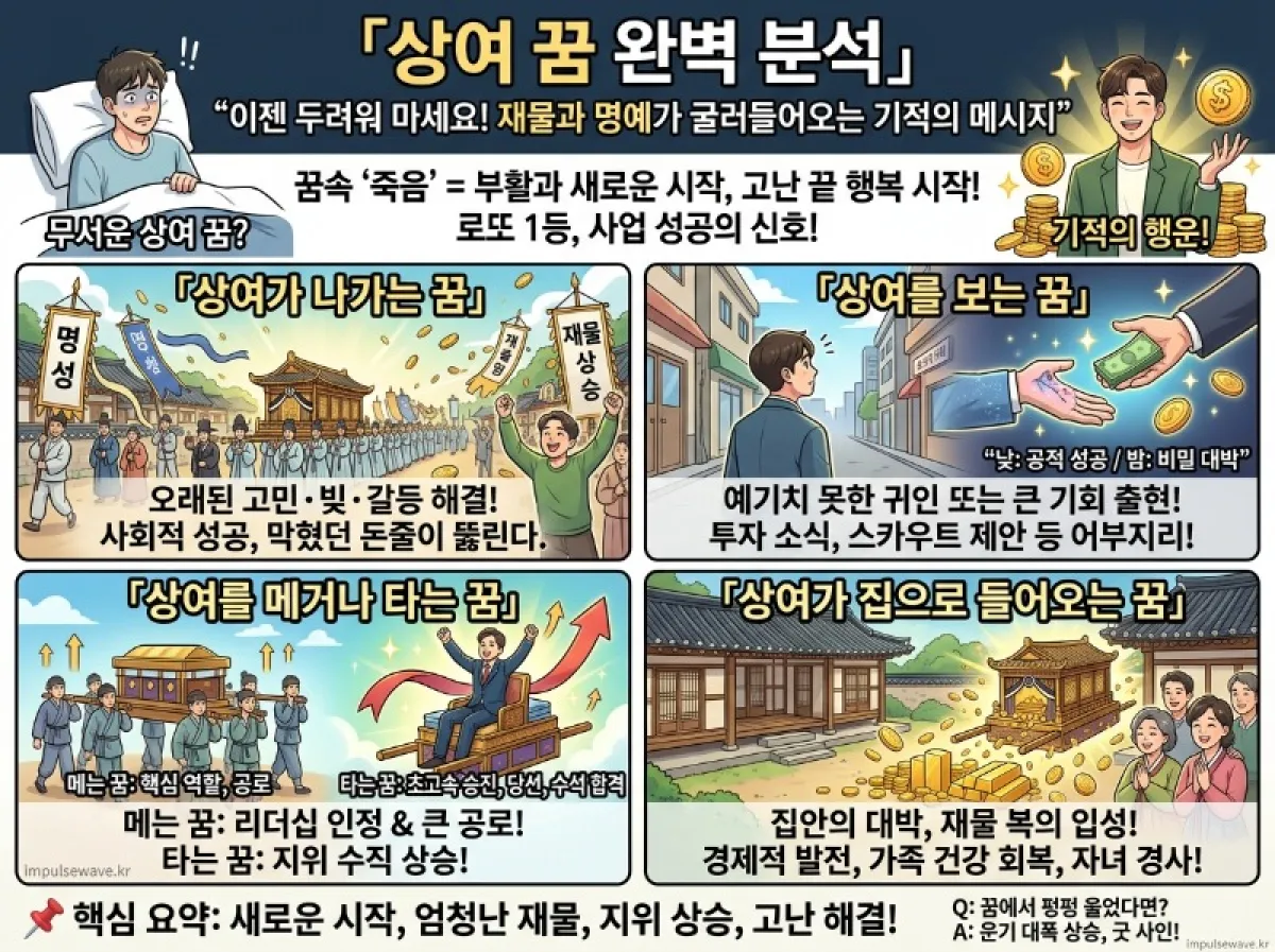 상여꿈 상여나가는꿈 상여보는꿈 상여매는꿈 해몽 풀이