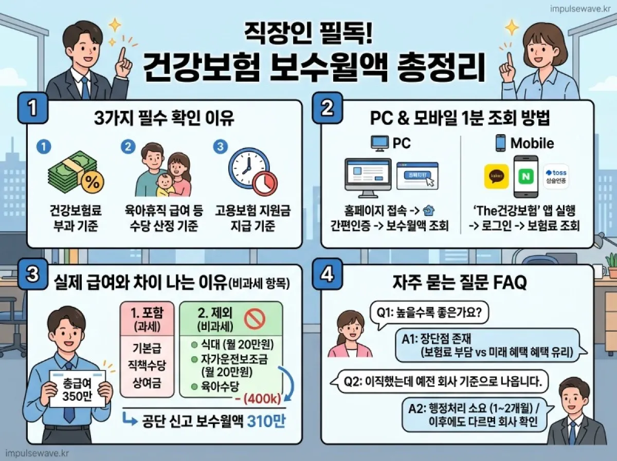 국민건강보험 보수월액 조회 방법 및 월보수액 확인 가이드