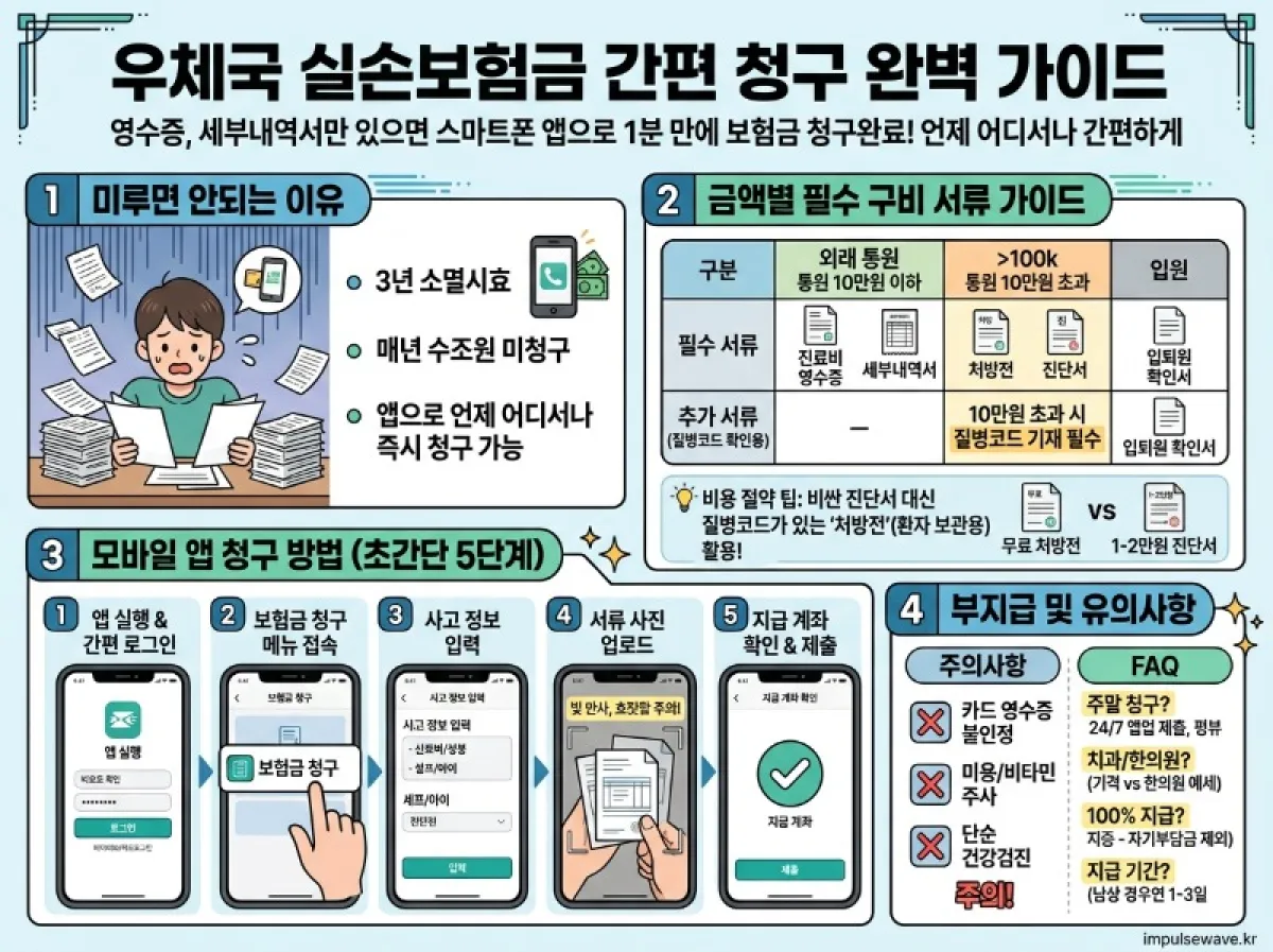 우체국 실비보험 청구 서류와 앱으로 보험금 받는 법
