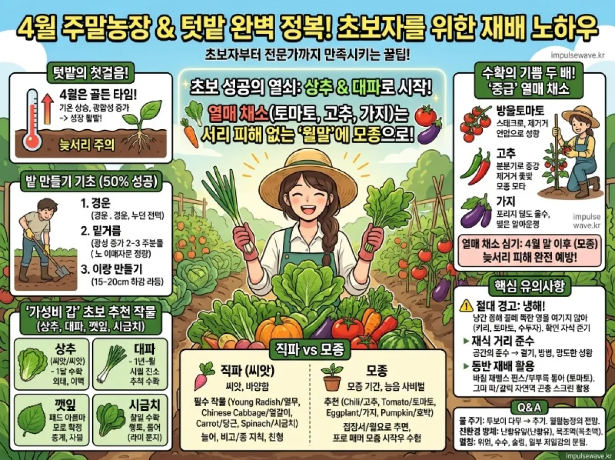 주말농장 4월에 심는 텃밭 작물 성공 비법