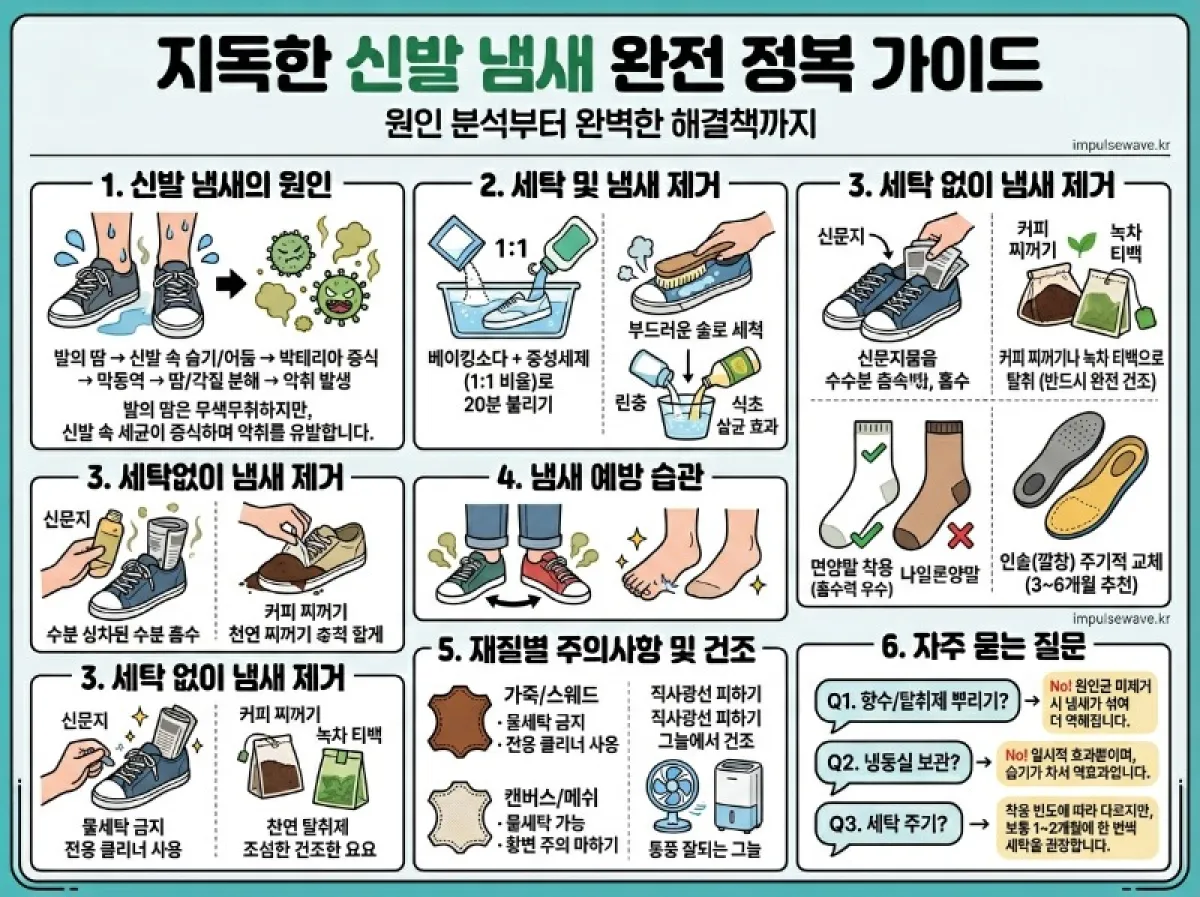 신발 냄새 원인과 세탁방법 운동화 악취 원인