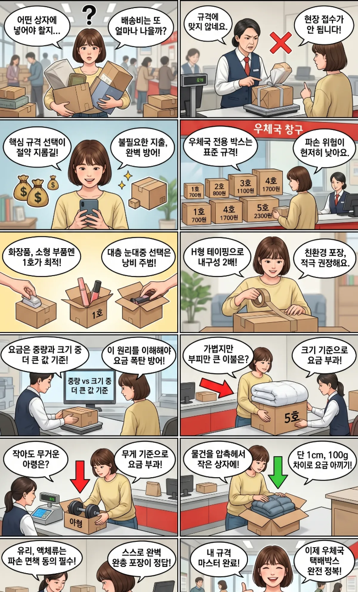 우체국 택배 박스 사이즈 및 판매 가격 완벽 분석