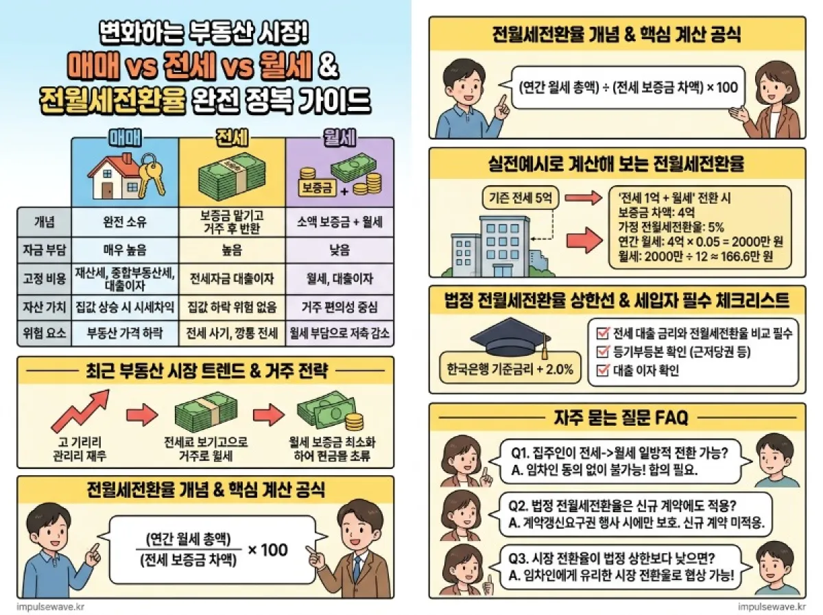 매매 전세 월세 차이, 전월세 전환율 계산 방법 정리