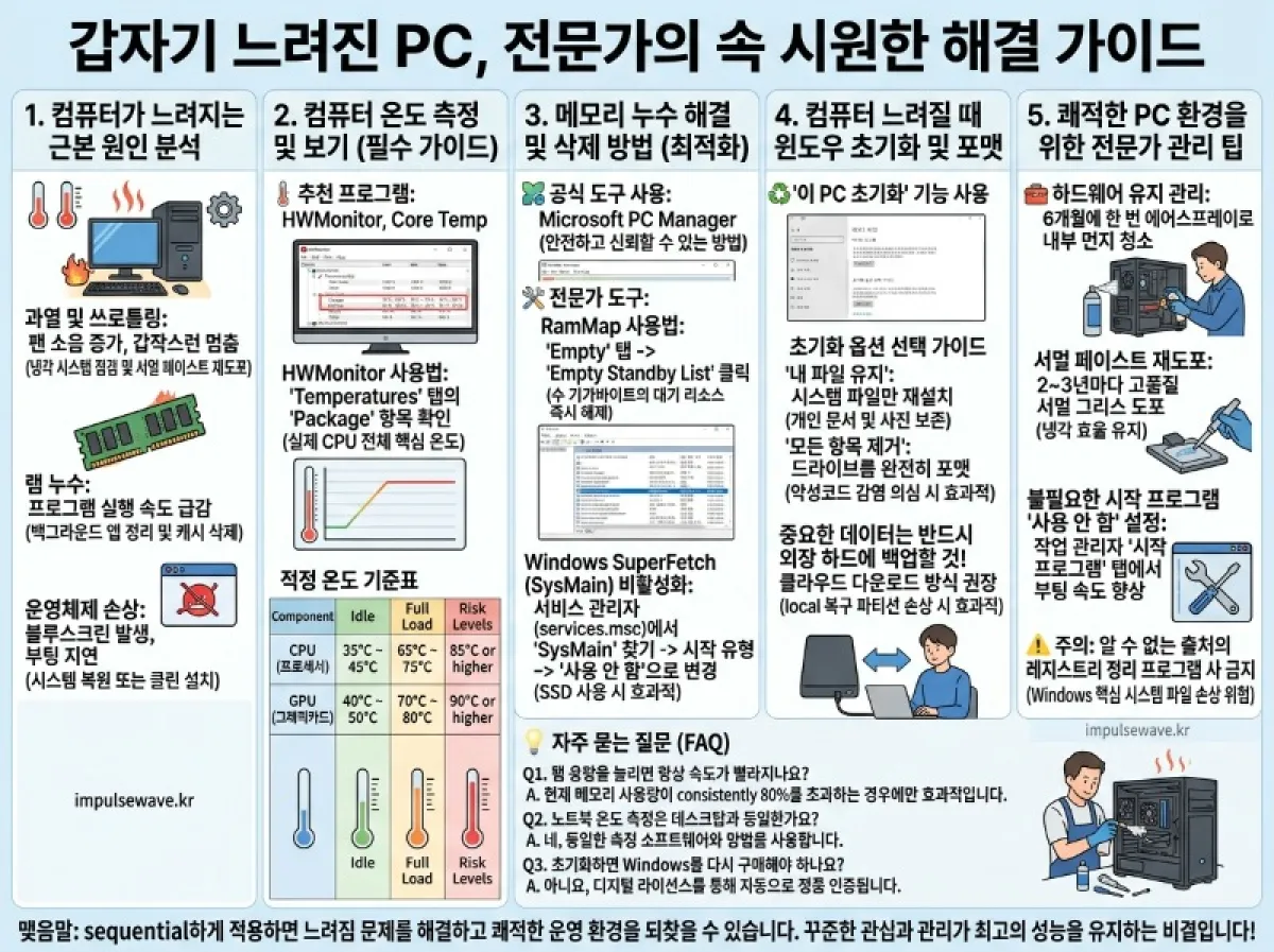 2026 컴퓨터 온도 측정 및 메모리 삭제 방법